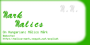mark malics business card